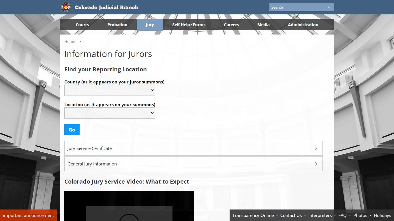 Colorado Judicial Branch - Jury - Information for Jurors